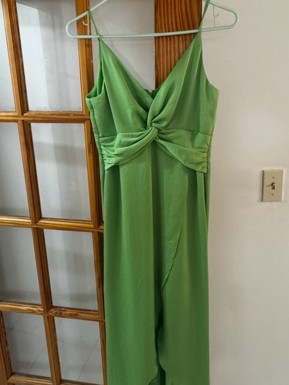 Bar III Lime Green Twist-Front High-Low Dress size XS